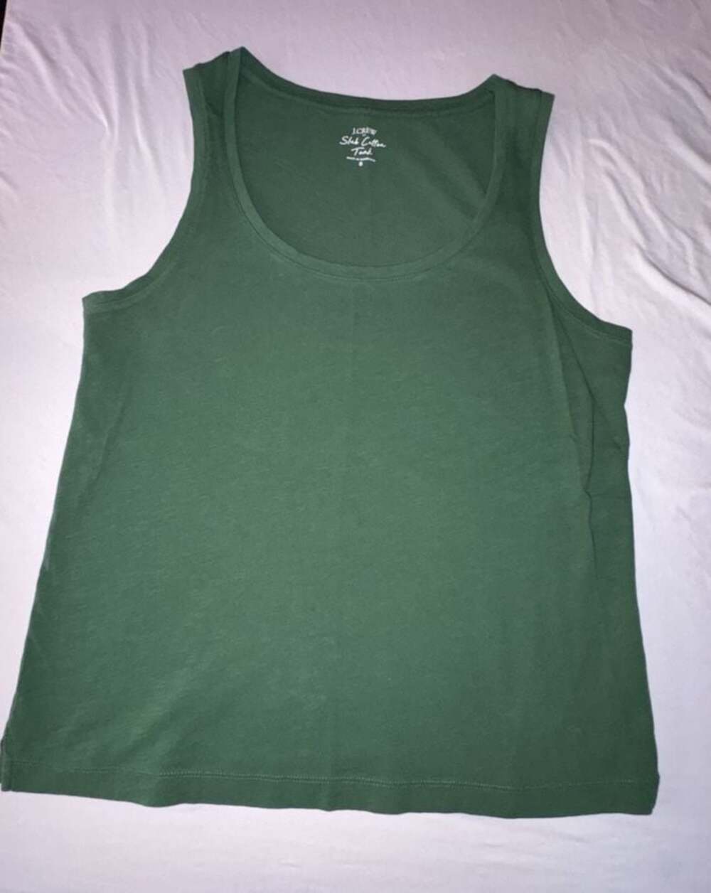 Z636 J.Crew Women's Green Slub Cotton Tank Top